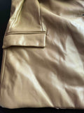 Rachel Zoe Faux Leather Camel Blazer Hoodie Size L